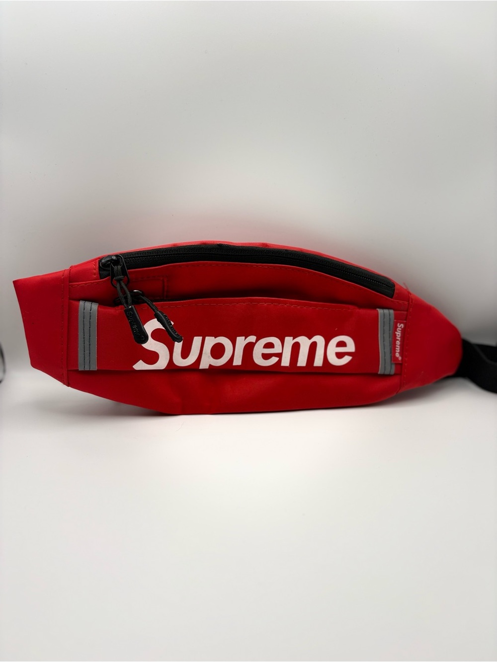 Supreme Red Waist Bag with White Logo
